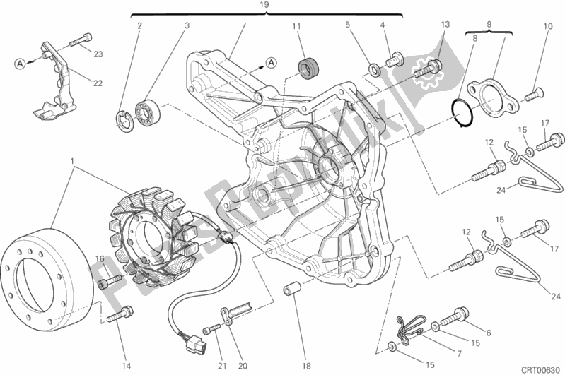 Toutes les pièces pour le Couvercle De Générateur du Ducati Hypermotard 1100 EVO SP 2012